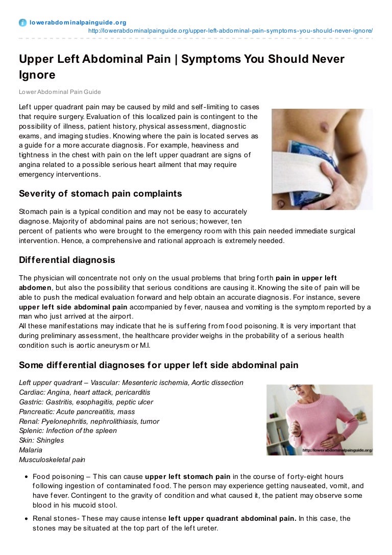 Diseases that promote pain in the left hypochondrium Diseases that promote pain in the left hypochondrium